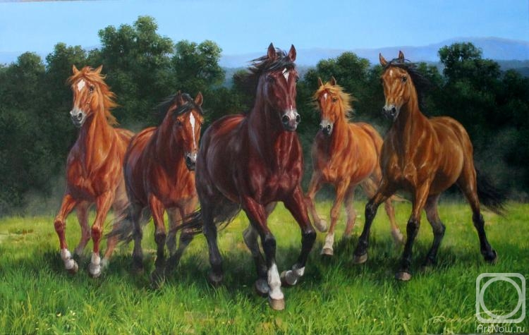 Danchurova Tatyana. Wind Towards (Herd of Horses)