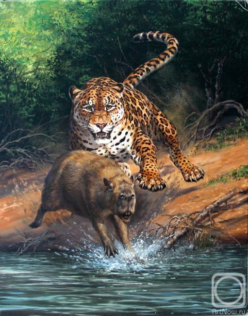 Danchurova Tatyana. Jaguar (capybara hunting)