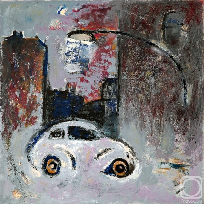 Barsukov Denis. Landscape with a car-eyes and a lantern