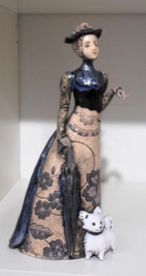 Lady with a white spitz. Kuznetsova Margarita