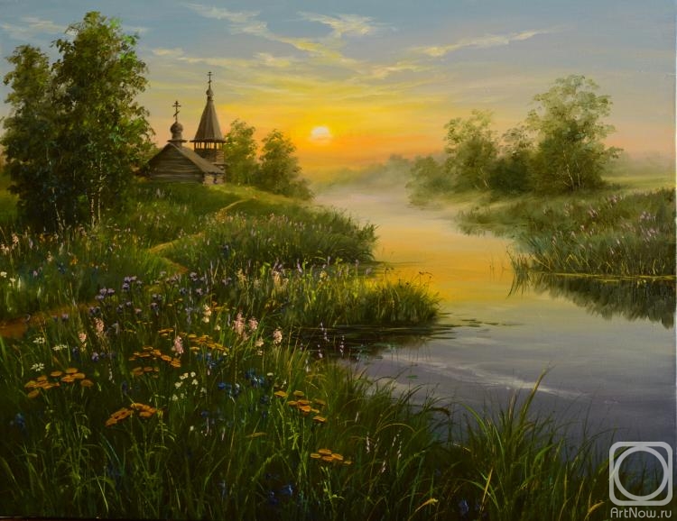 Kuricin Sergei. Landscape with chapel