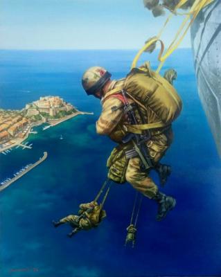 Parachuting of 2eme company (). Ponomarev Evguenii