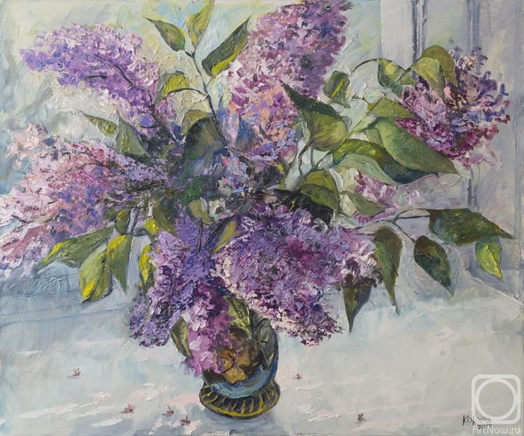 Korhov Yuriy. Lilac in a Japanese vase