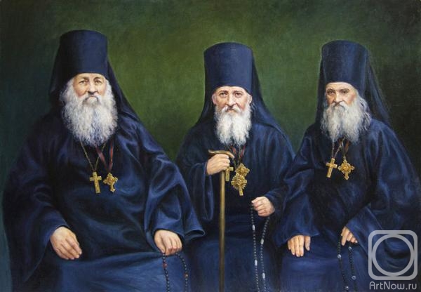 Gayduk Irina. Portrait of optina elders, prp. Anthony, Moses and Macarius