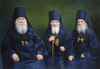 Portrait of optina elders, prp. Anthony, Moses and Macarius. Gayduk Irina