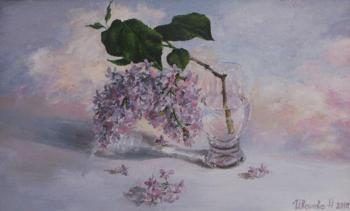 A branch of lilac in a glass. Ivanova Nadezhda