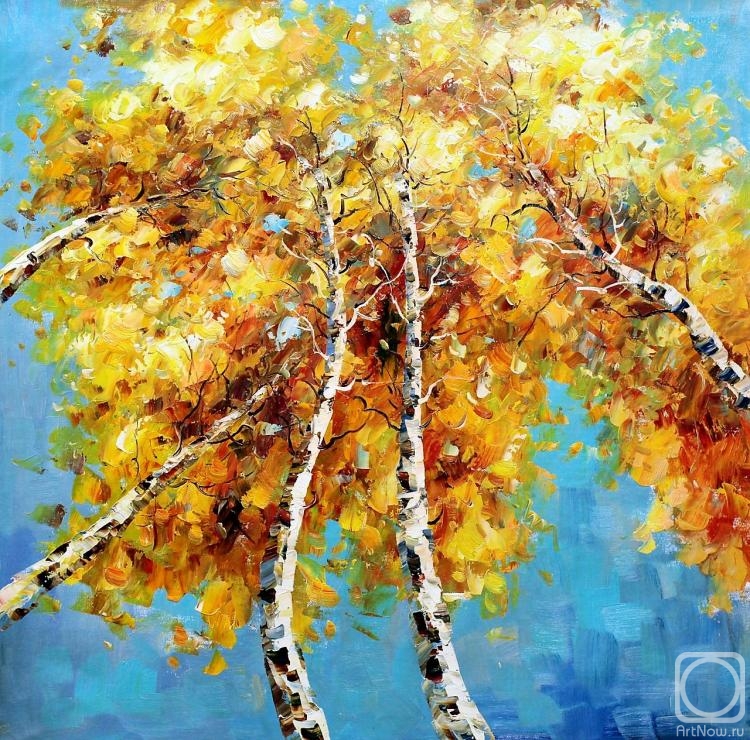 Vevers Christina. Gold of the birch on background blue N4