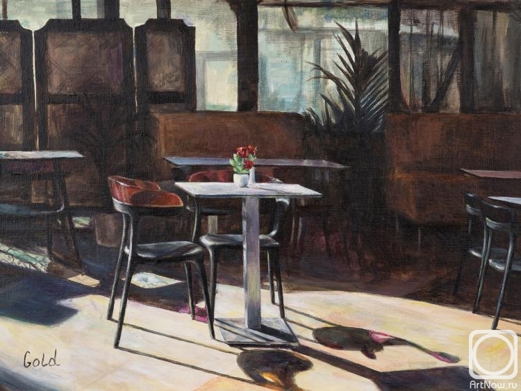 Goldstein Tatyana. Table in cafe, Aix-en-Provence