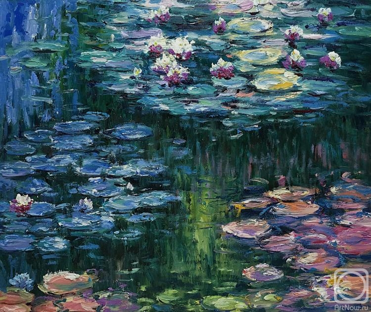 Kamskij Savelij. Water lilies, N16, a copy painting by Claude Monet