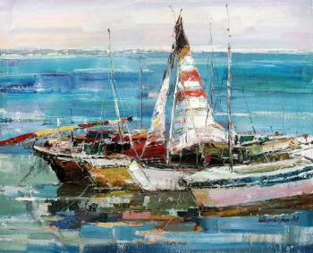 Landscape with boats. Sharabarin Andrey