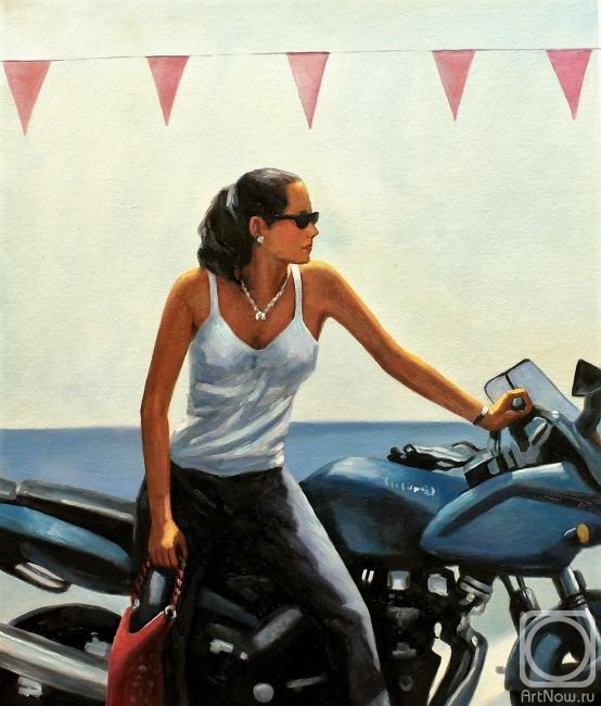 Painting «Copy of the painting of Jack Vettriano. La fille la moto» — buy  on ArtNow.ru