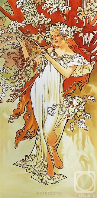 Kamskij Savelij. Copy of the painting of Alphonse Mucha "Spring. The series "the seasons"