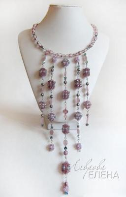 Cascade necklace "Lilac Rain"