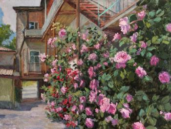 Patio with roses