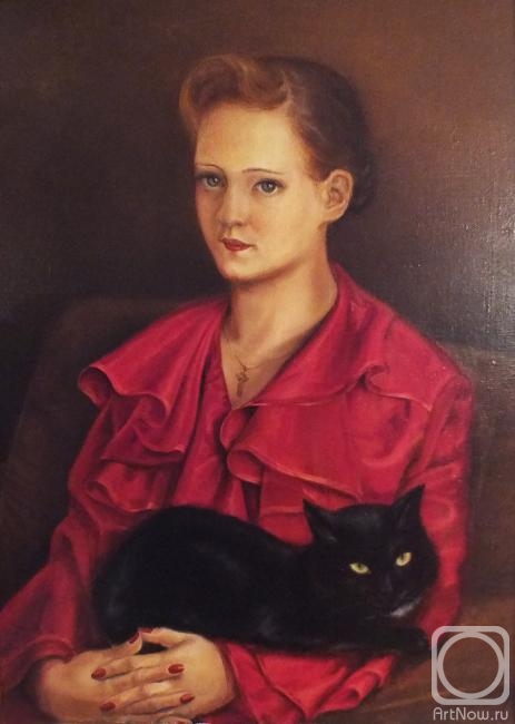 Odnolko Natalia. Girl with a black cat