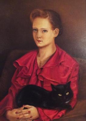 Girl with a black cat. Odnolko Natalia