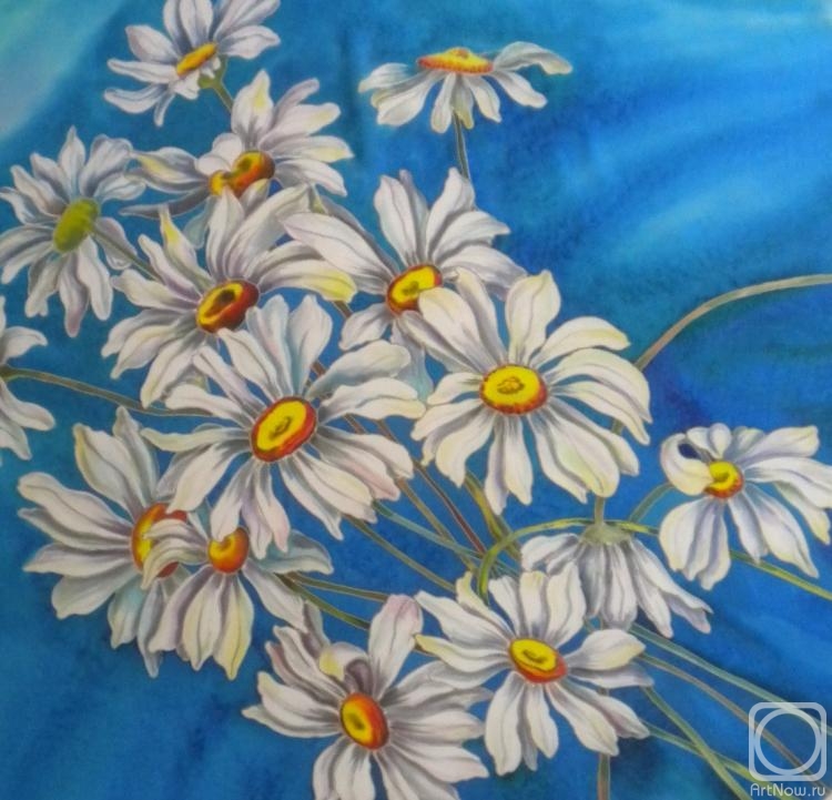 Moskvina Tatiana. Neckerchief "Favorite daisies"
