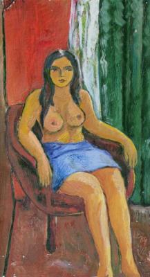 A model is sitting in the chair (Sexual). Klenov Valeriy