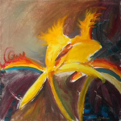 Yellow Orchid in the dark. Petrovskaya-Petovraji Olga