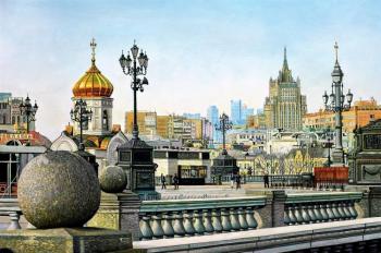 Walk around Moscow. Next to the Cathedral of Christ the Savior. Romm Alexandr