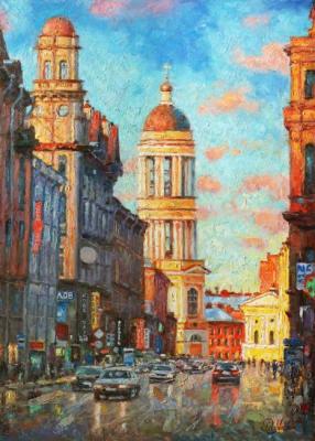 Seeing the day in the sunset (Zagorodny Avenue). Razzhivin Igor
