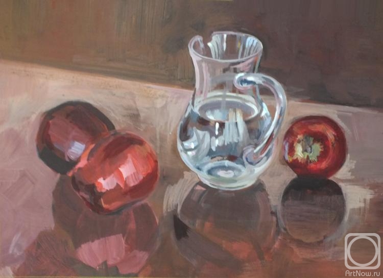 Odnolko Natalia. Apples and a glass jug