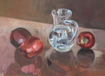 Apples and a glass jug. Odnolko Natalia