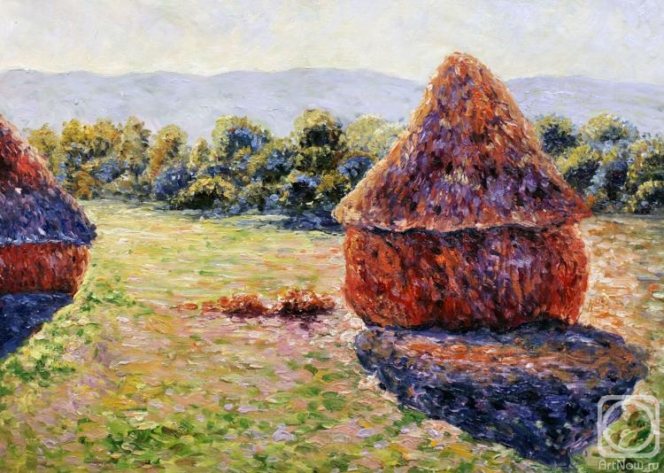 Kamskij Savelij. Haystacks in the sunlight. Noon. 1891. Claude Monet (copy)