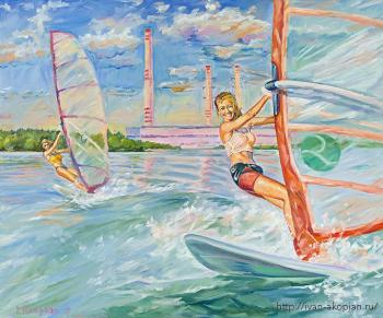 Girl with a sail (Girl On Surfing). Akopian Ivan