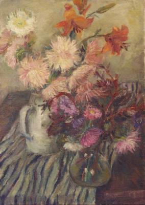 Still life with asters and lilies