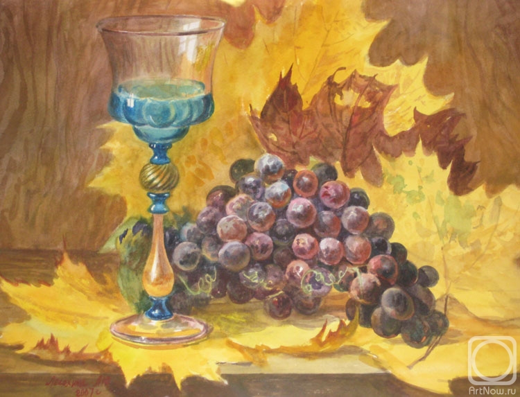 Lesokhina Lubov. Venetian glass with red grapes