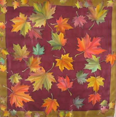 Handkerchief "Autumn Leaf Fall". Moskvina Tatiana