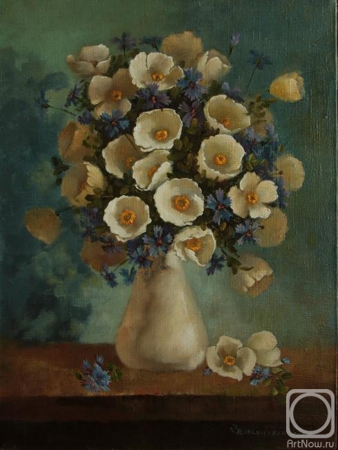 Zerrt Vadim. White bouquet with cornflowers