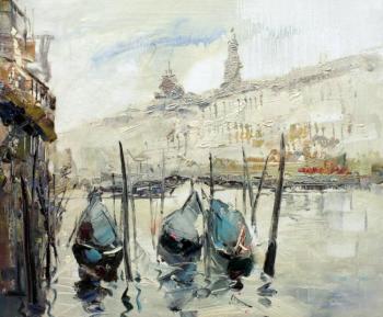Venice. Gondolas on the Grand Canal. Vevers Christina