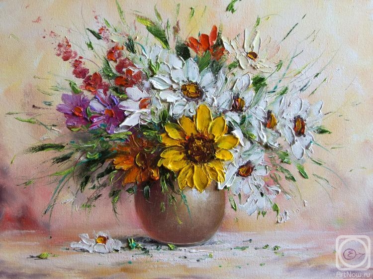 Generalov Eugene. Sunflower and wildflowers