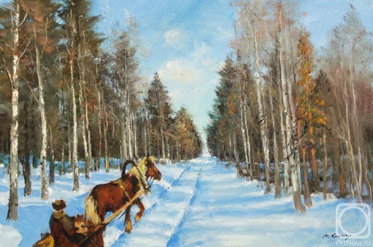 Kremer Mark. Winter road, horse