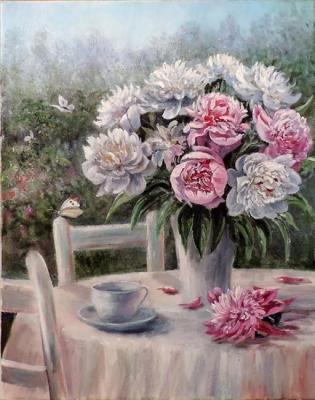 Peonies on the table (  ). Vorobyeva Olga