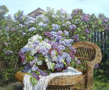Panov Eduard Parfirevich. Lilac in the garden