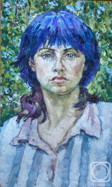 Yaguzhinskaya Anna. Girl with Blue Hair (Self-Portrait)