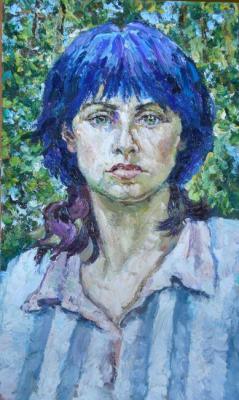 Girl with Blue Hair (Self-Portrait). Yaguzhinskaya Anna