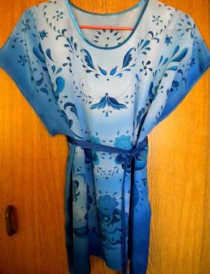 Blouse-batik "Russian patterns. Gzhel"