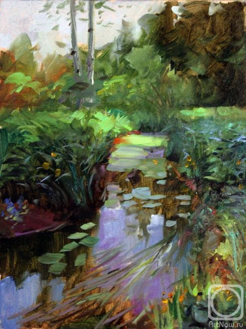 Nekrasov Evgeny. Brook with water lilies