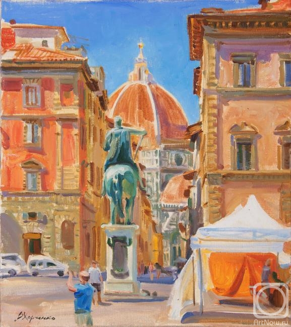 Kharchenko Victoria. View of the Duomo from the square of St. Annunziata