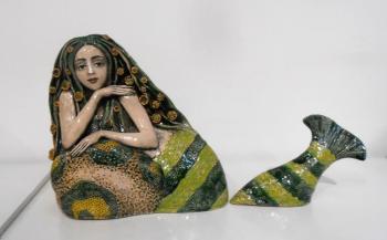 Mermaid with water lilies in her hair. Kuznetsova Margarita