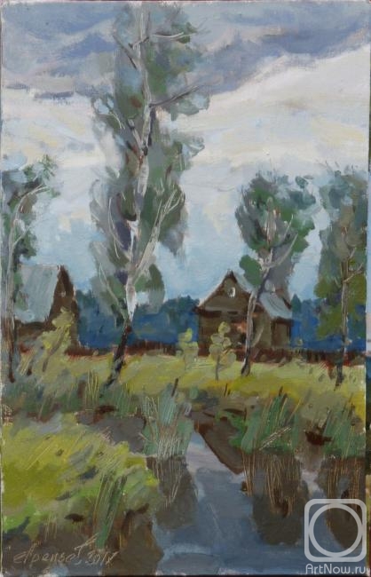 Arepyev Vladimir. Tall birch by the pond