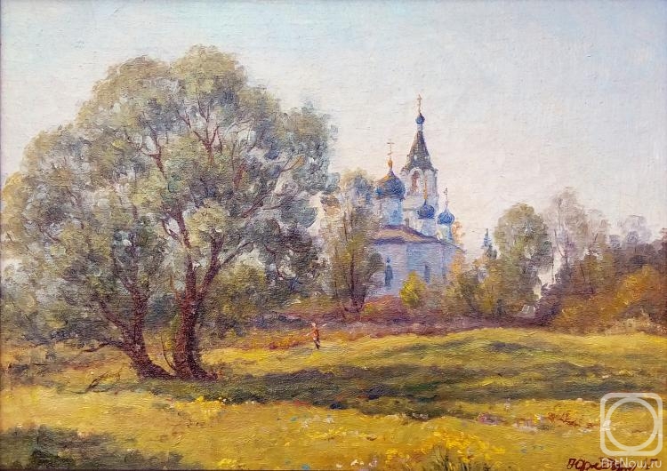 Fedorenkov Yury. Summer day. View of the temple of the Kazan Icon of the Mother of God