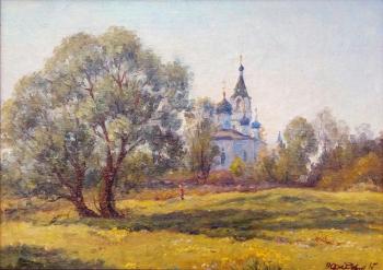 Summer day. View of the temple of the Kazan Icon of the Mother of God. Fedorenkov Yury