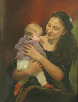Joy of motherhood (etude) (Woman With Child). Fattakhov Marat