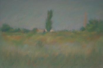Landscape with a poplar. Gaganov Alexander