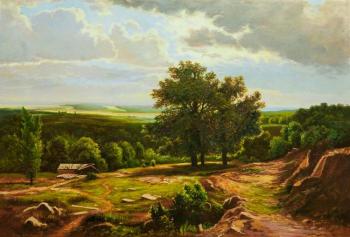 Copy of painting Ivan Shishkin. View near Dusseldorf. Kamskij Savelij